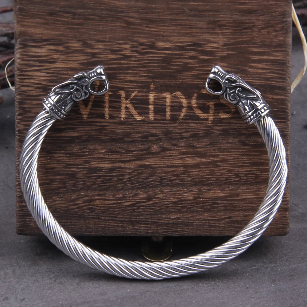 Nordic Viking Stainless Steel Cuff Bracelet
