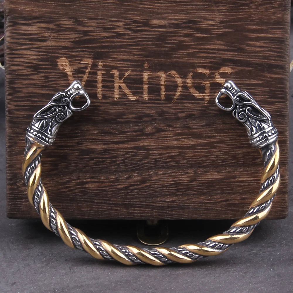 Nordic Viking Stainless Steel Cuff Bracelet