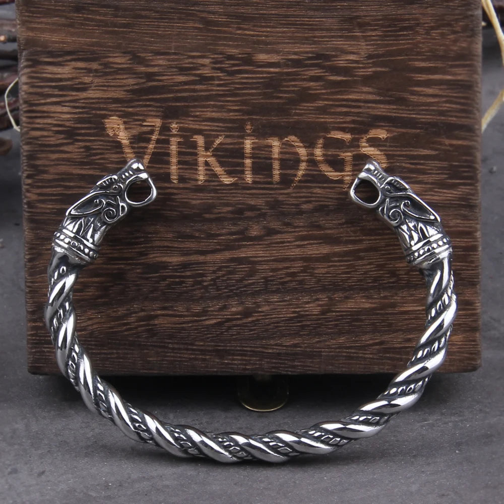 Nordic Viking Stainless Steel Cuff Bracelet