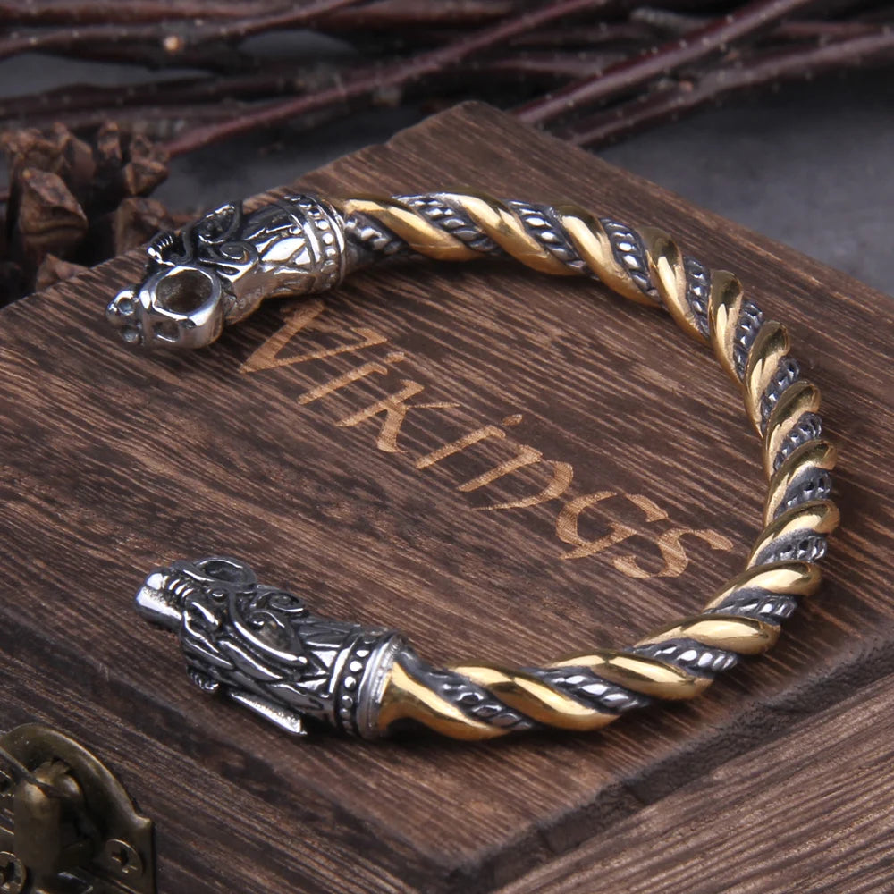 Nordic Viking Stainless Steel Cuff Bracelet
