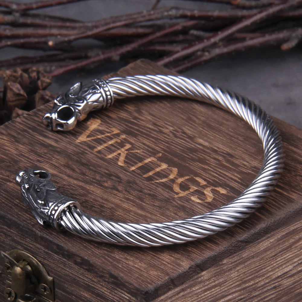 Nordic Viking Stainless Steel Cuff Bracelet