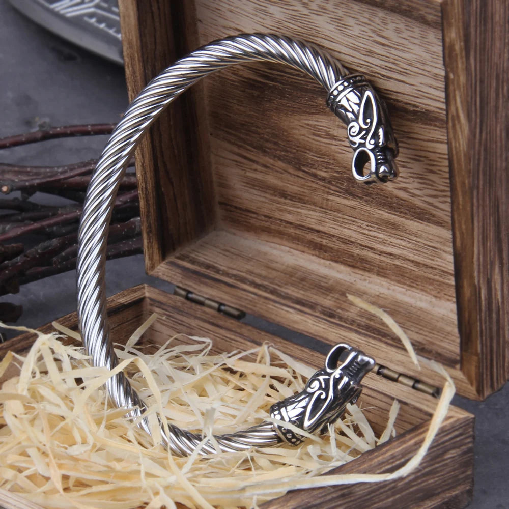 Nordic Viking Stainless Steel Cuff Bracelet