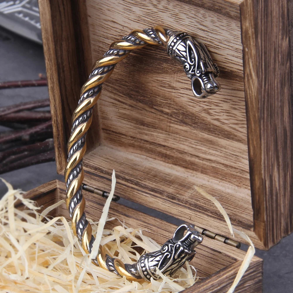 Nordic Viking Stainless Steel Cuff Bracelet