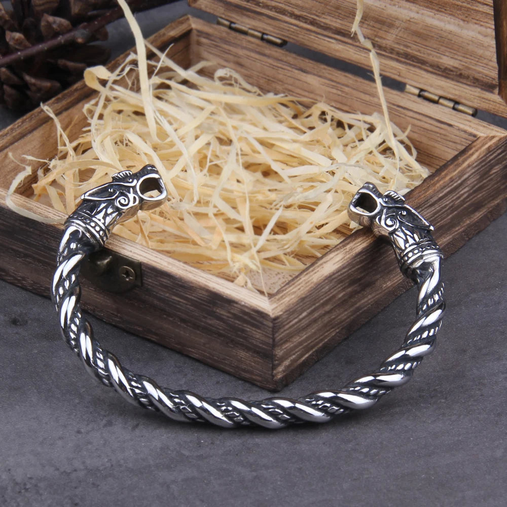 Nordic Viking Stainless Steel Cuff Bracelet