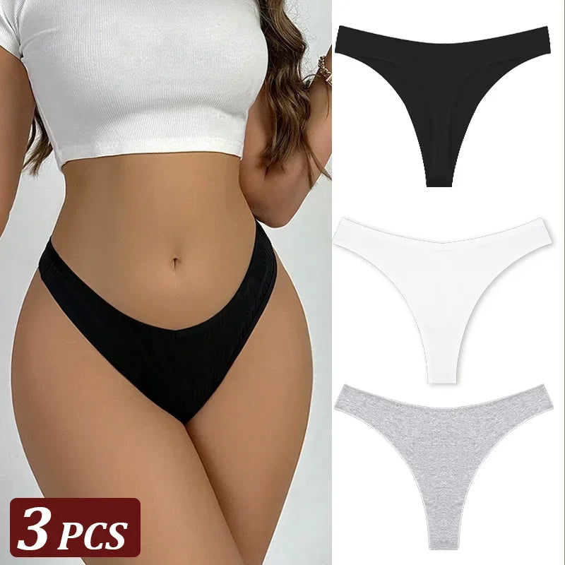 3Pcs/Set Seamless Thong Cotton