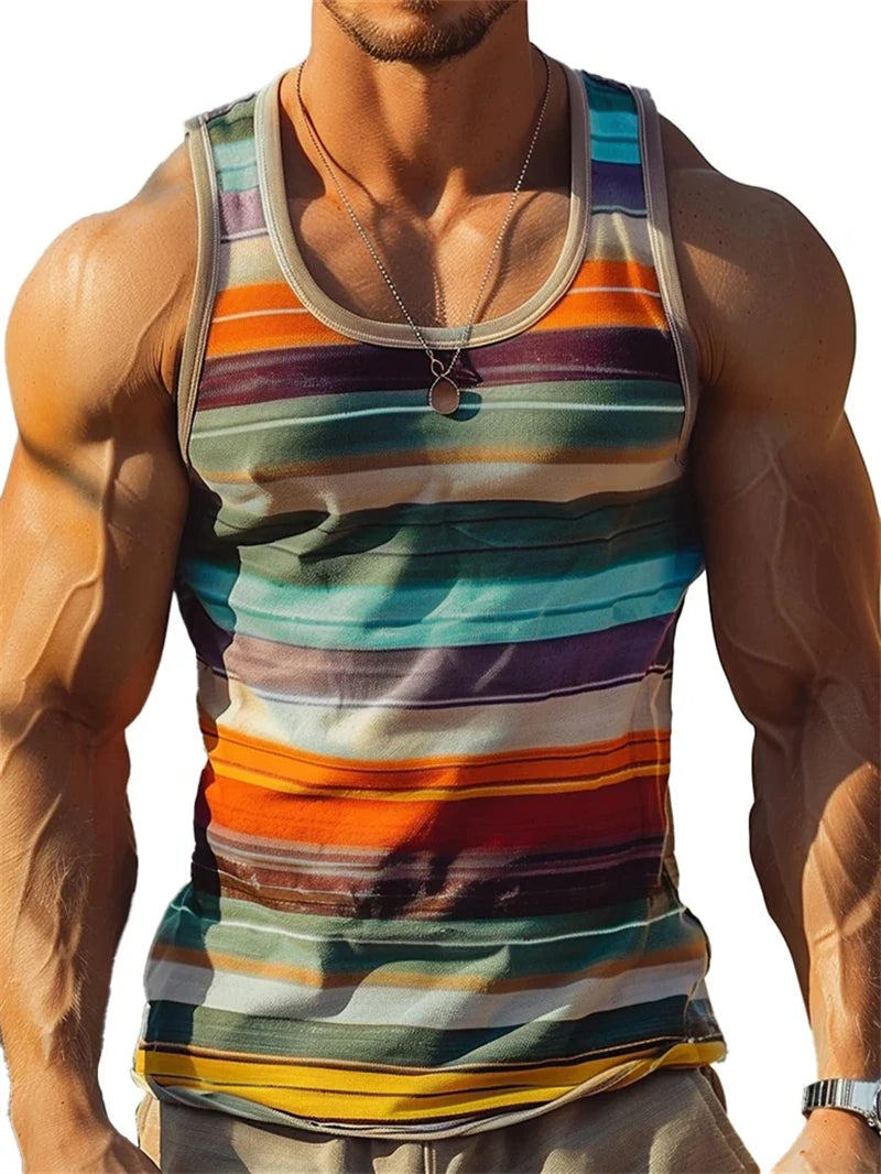 Men’s Retro Striped Tank Top