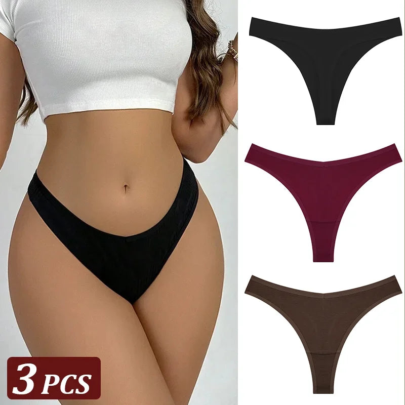 3Pcs/Set Seamless Thong Cotton