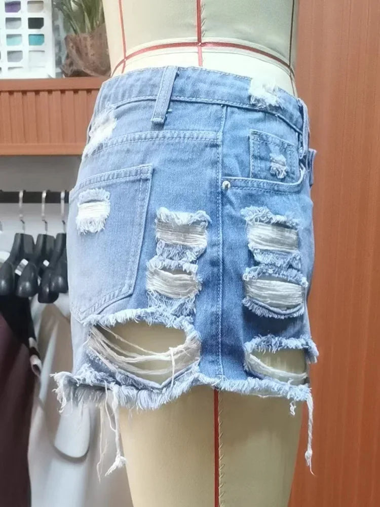 Sexy Ripped Denim Shorts