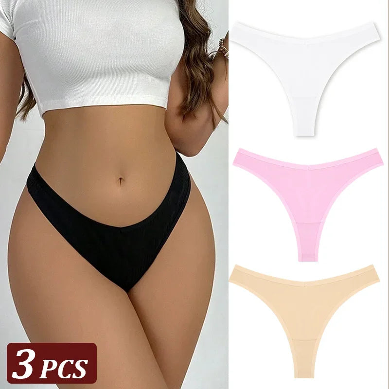 3Pcs/Set Seamless Thong Cotton