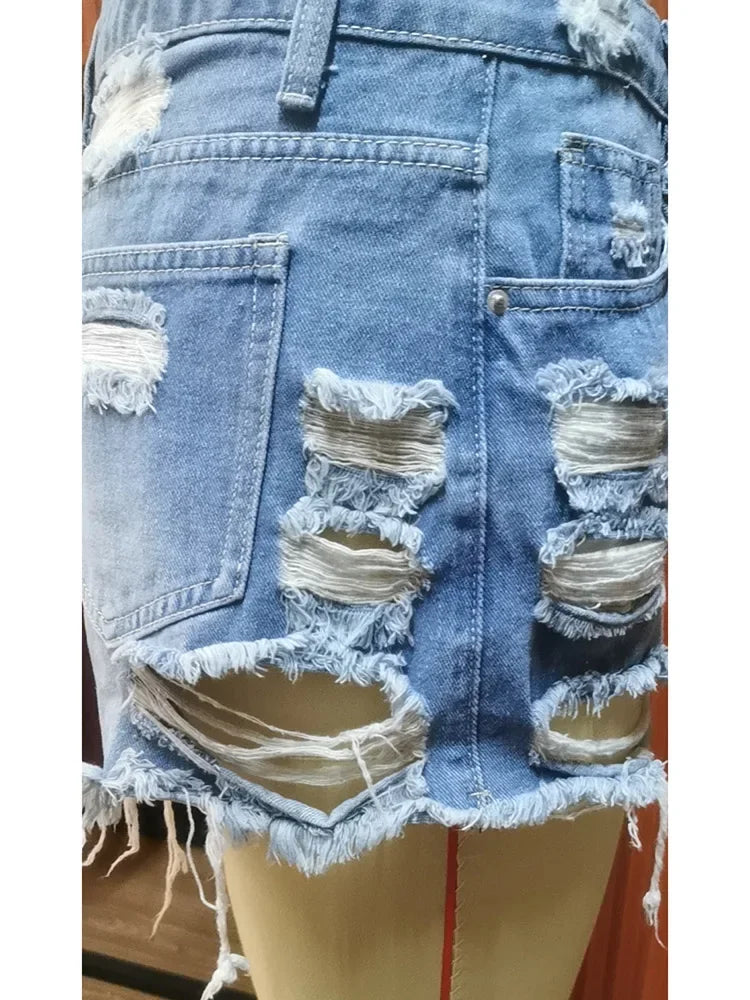 Sexy Ripped Denim Shorts