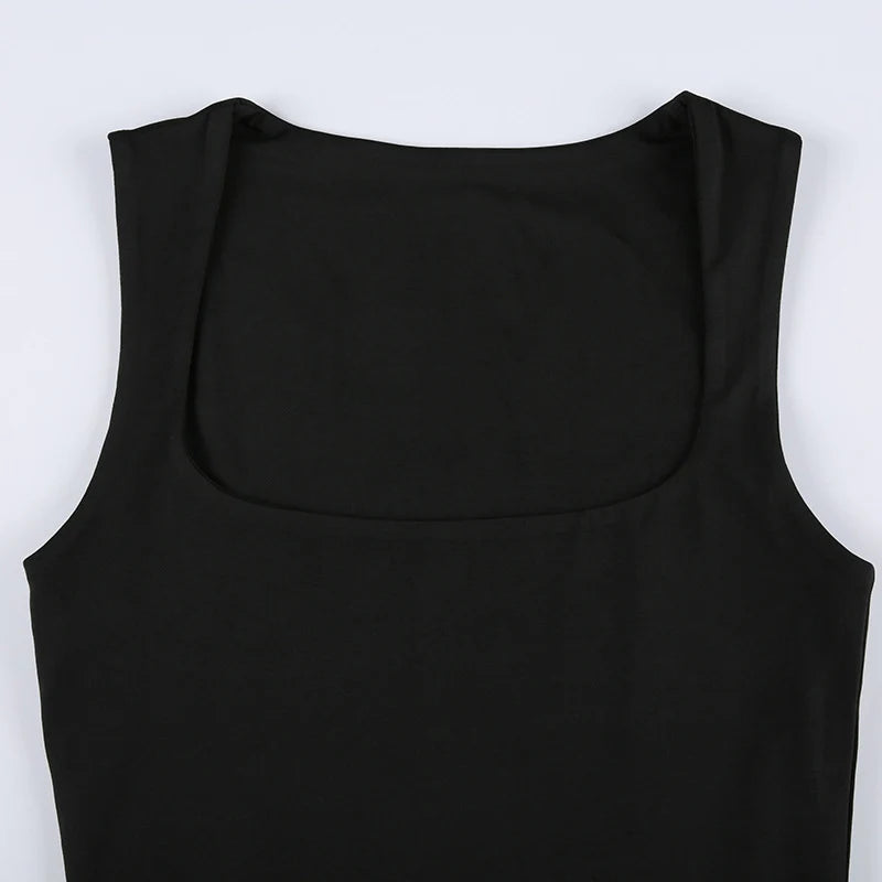 Sleeveless Collar Crop Tank Top