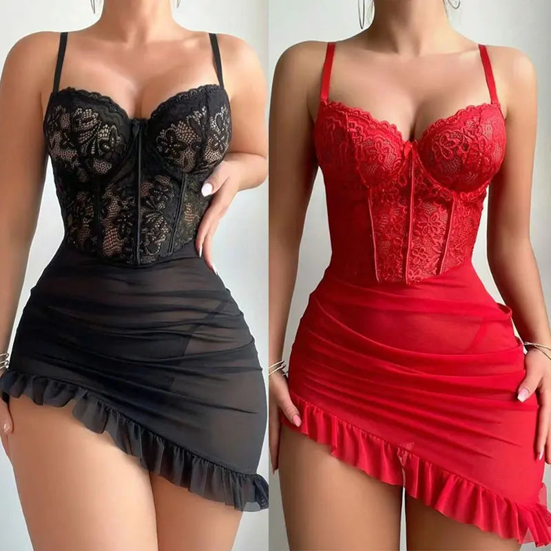 Transparent Lace Lingerie Set