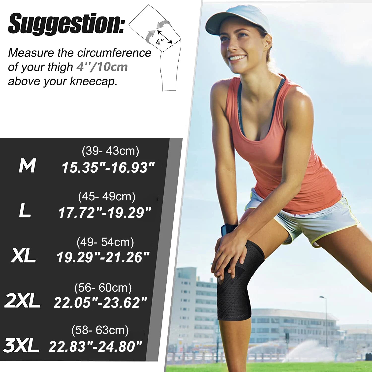 Compression Knee Support with Side Stabilizers