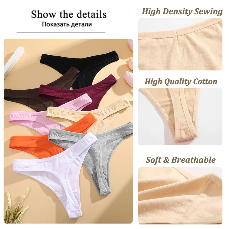 3Pcs/Set Seamless Thong Cotton