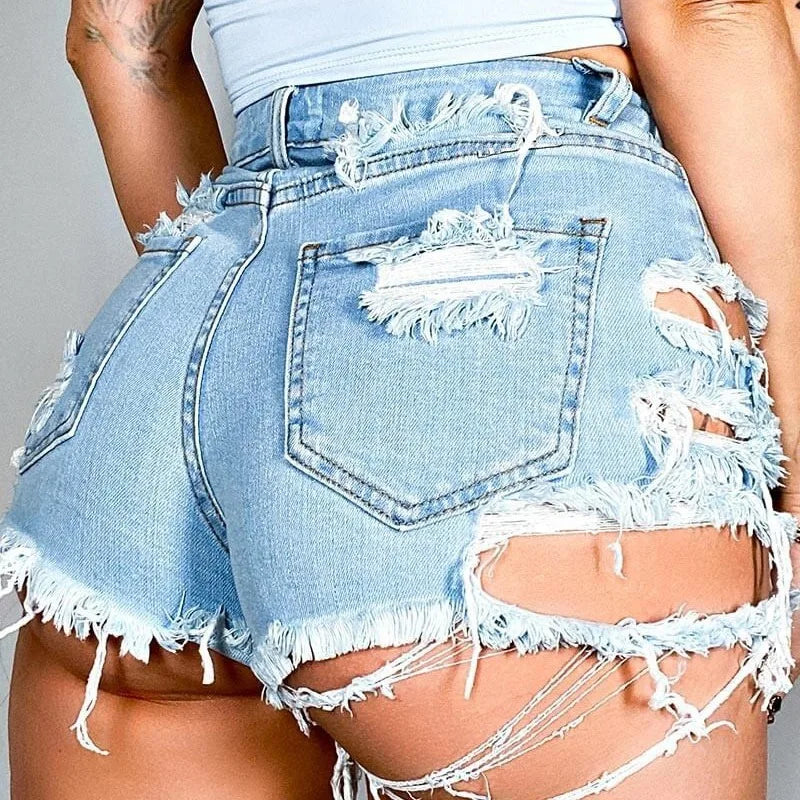 Sexy Ripped Denim Shorts