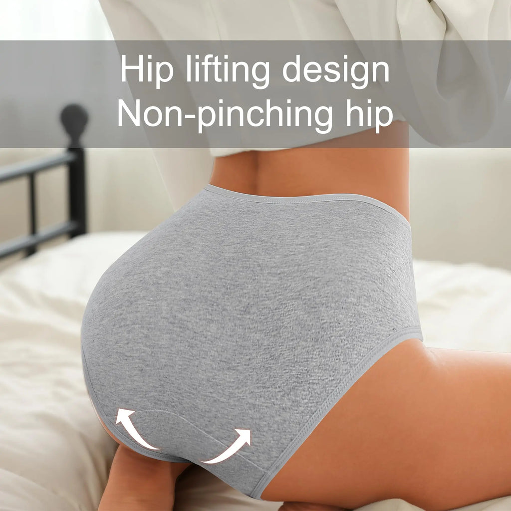 4pcs/pack High Waist Underwear Cotton Panties Women