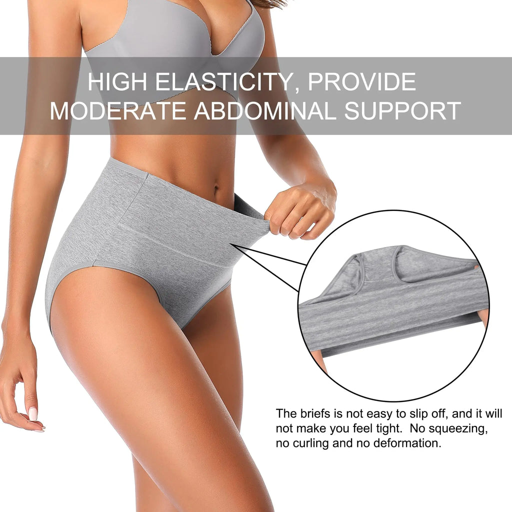 4pcs/pack High Waist Underwear Cotton Panties Women