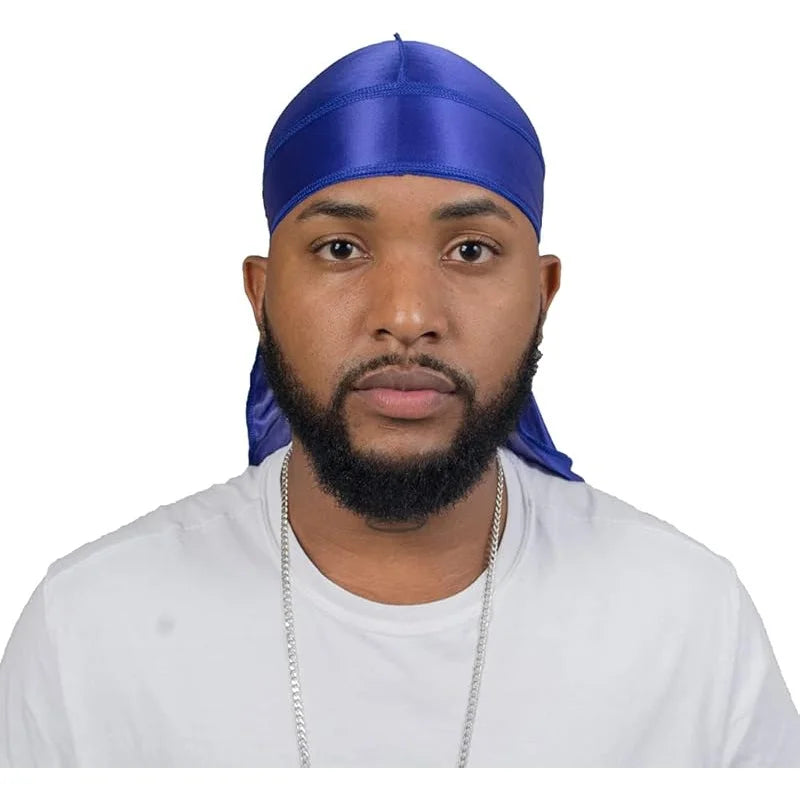 Unisex Long Silky Durag - Long Tail Head Scarf