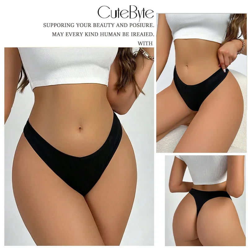 3Pcs/Set Seamless Thong Cotton