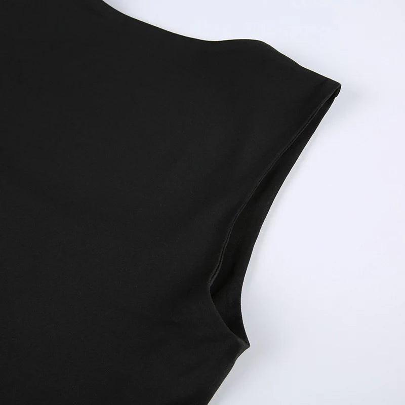 Sleeveless Collar Crop Tank Top