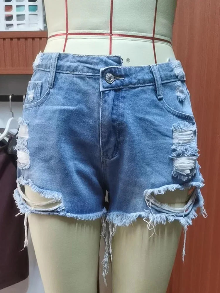 Sexy Ripped Denim Shorts