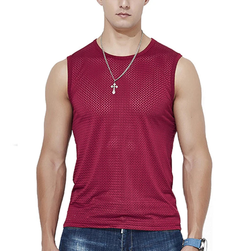 Men’s Sleeveless Mesh Top