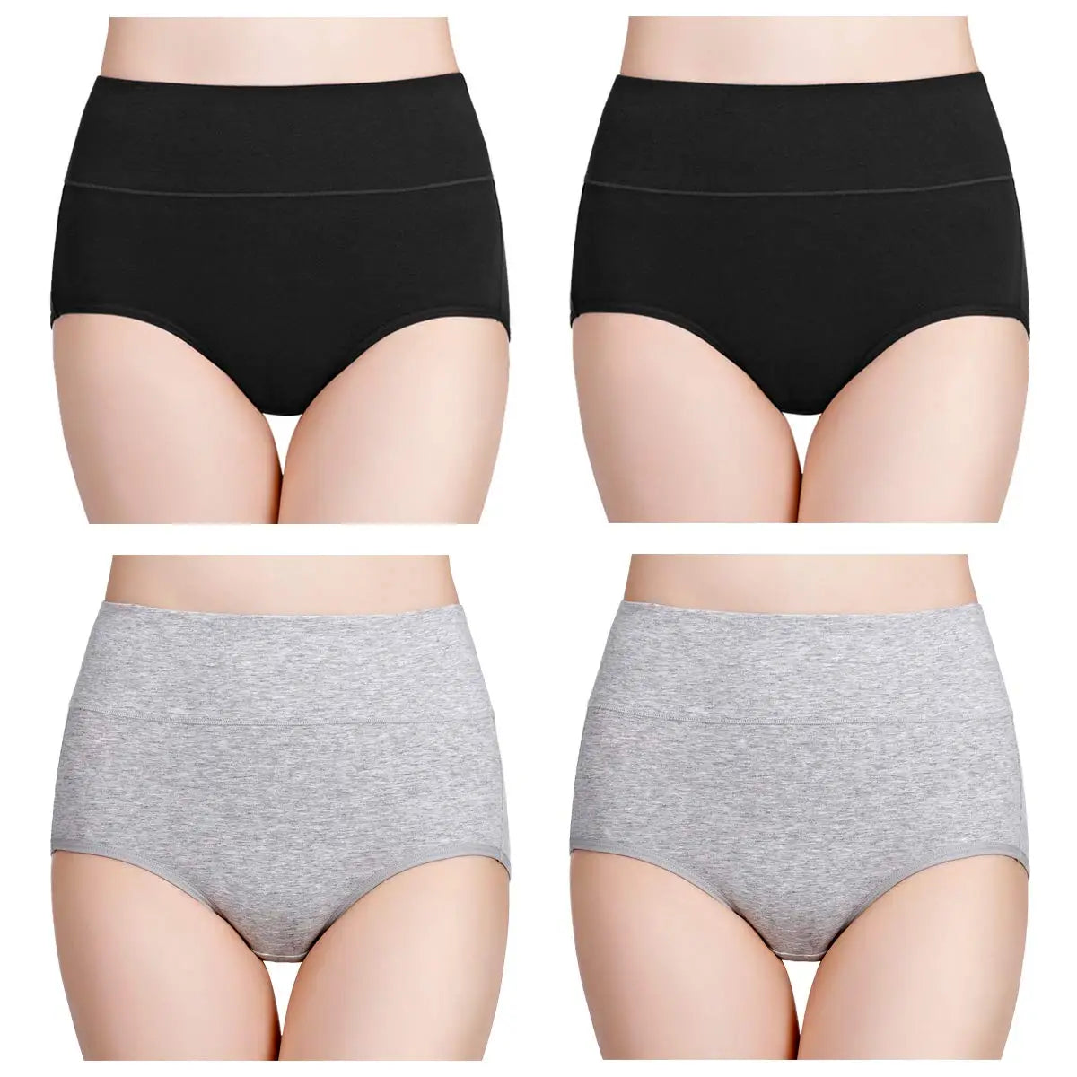 4pcs/pack High Waist Underwear Cotton Panties Women