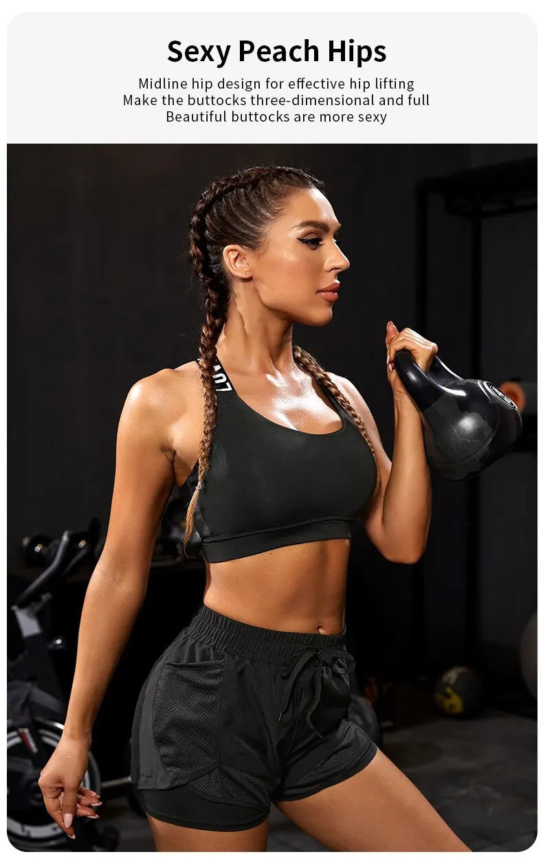 Women's Elastic Sports Shorts with Pockets