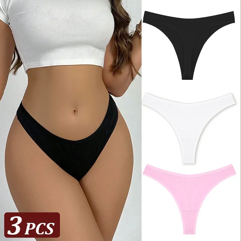 3Pcs/Set Seamless Thong Cotton