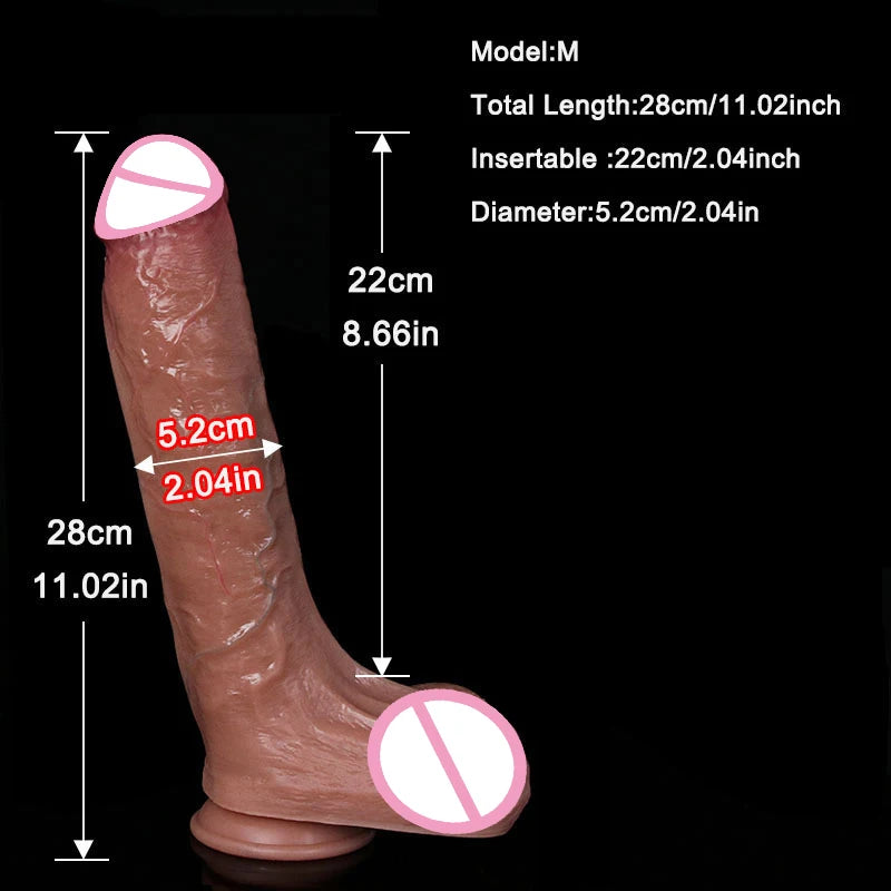 Realistic Soft Big Black Dildo Double Silicone
