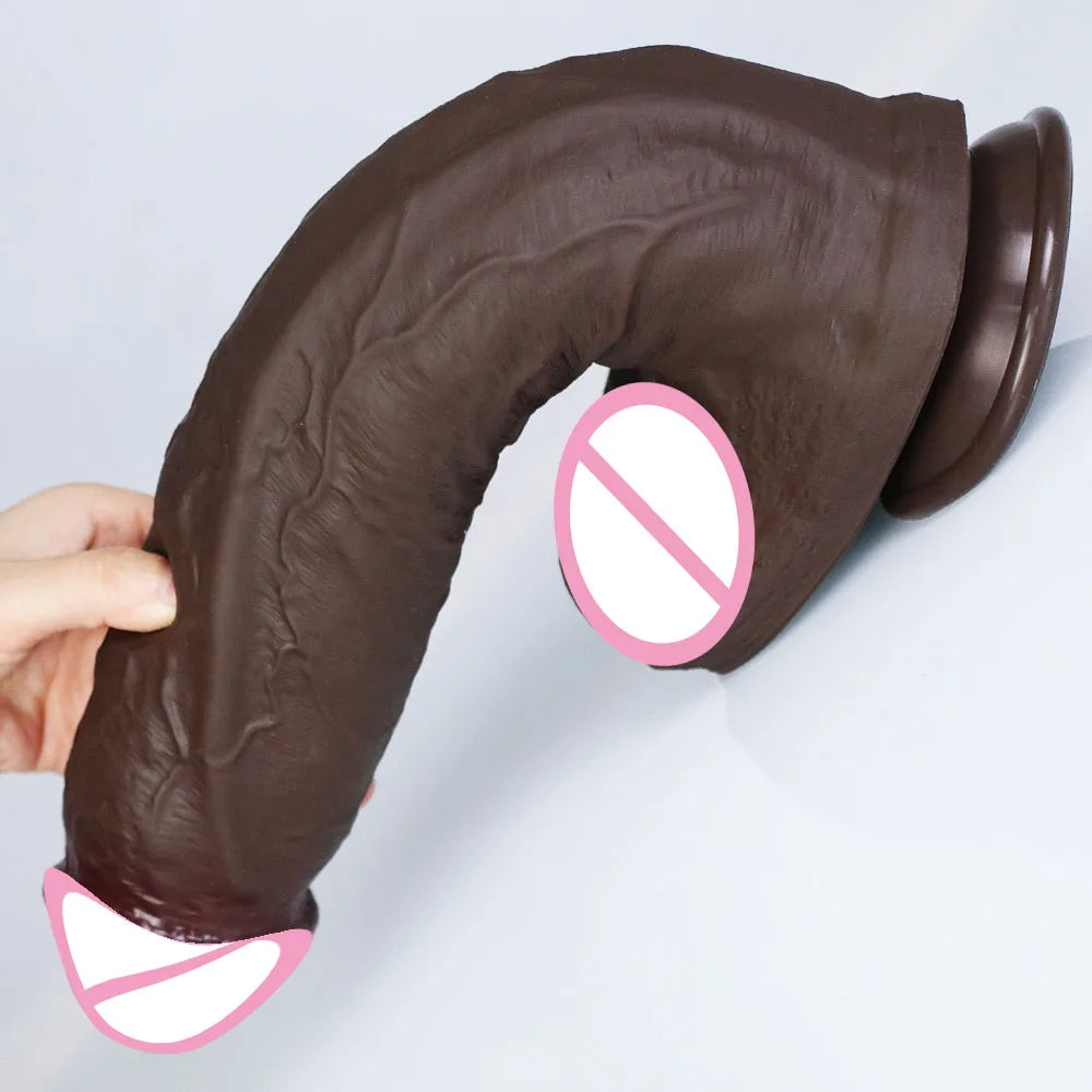 Realistic Soft Big Black Dildo Double Silicone