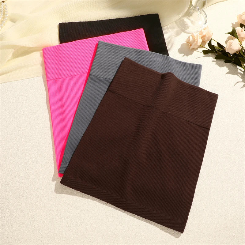 Women’s Ribbed High-Waist Mini Pencil Skirt