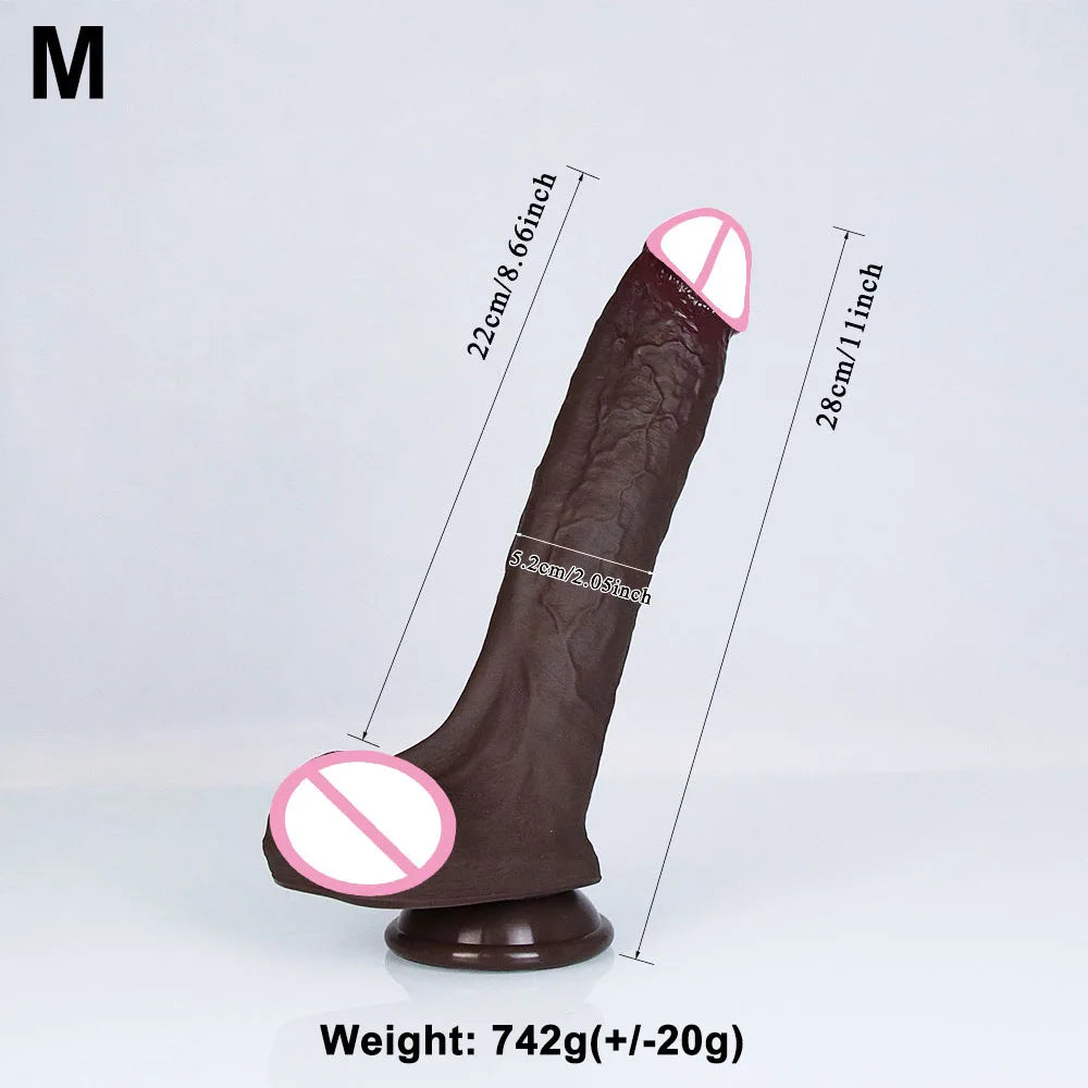 Realistic Soft Big Black Dildo Double Silicone