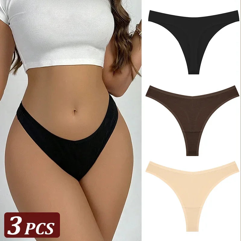 3Pcs/Set Seamless Thong Cotton