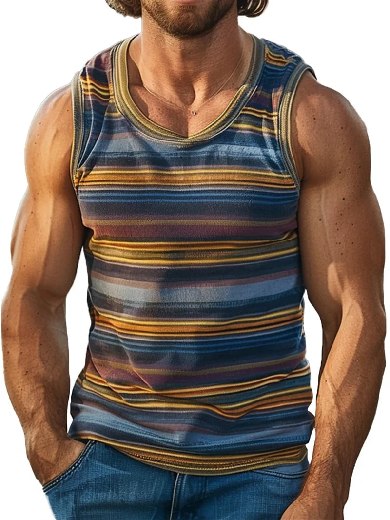 Men’s Retro Striped Tank Top