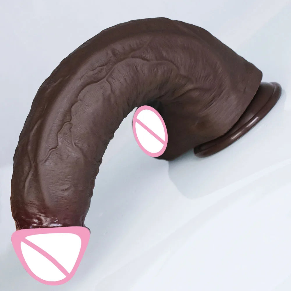 Realistic Soft Big Black Dildo Double Silicone