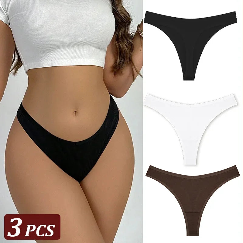 3Pcs/Set Seamless Thong Cotton