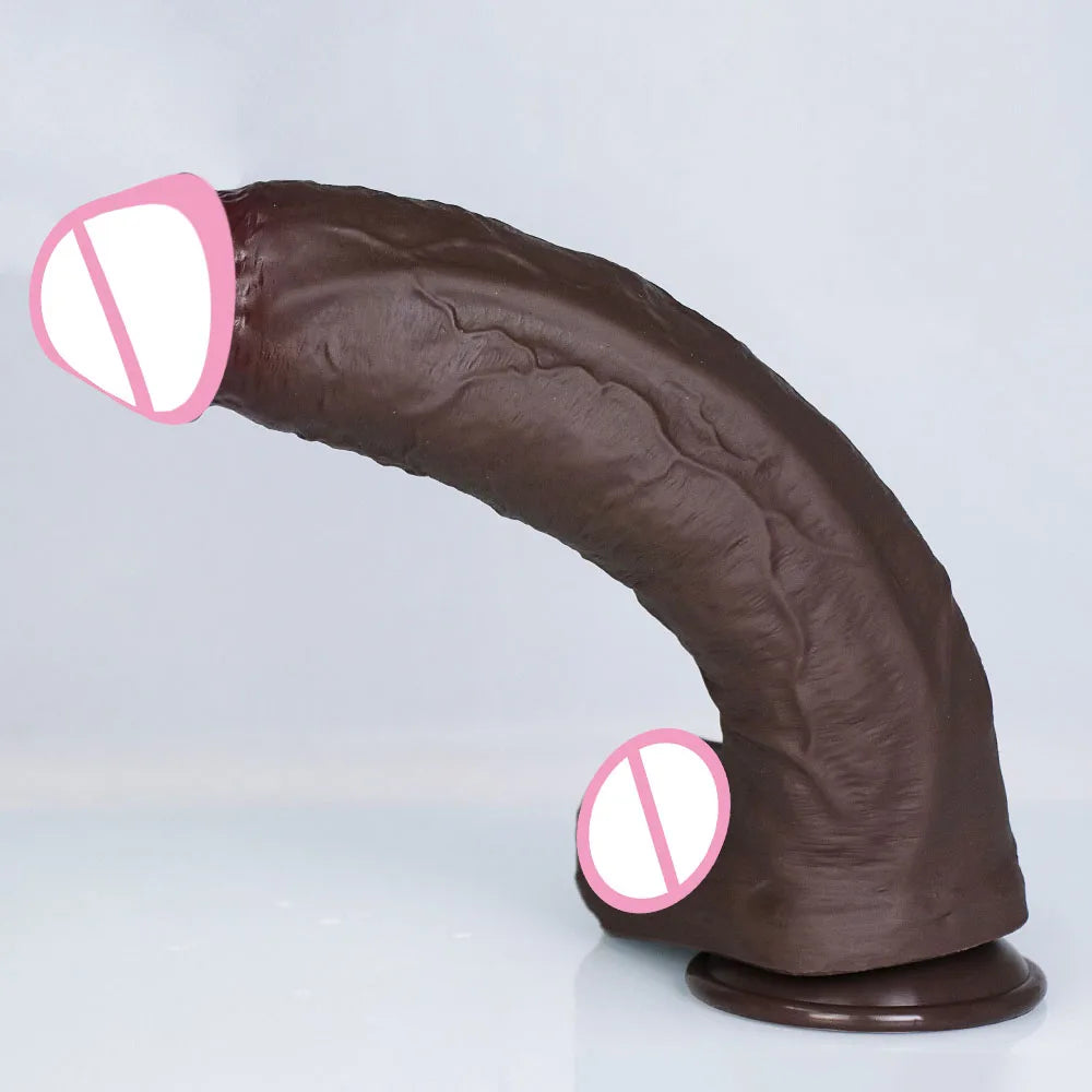 Realistic Soft Big Black Dildo Double Silicone
