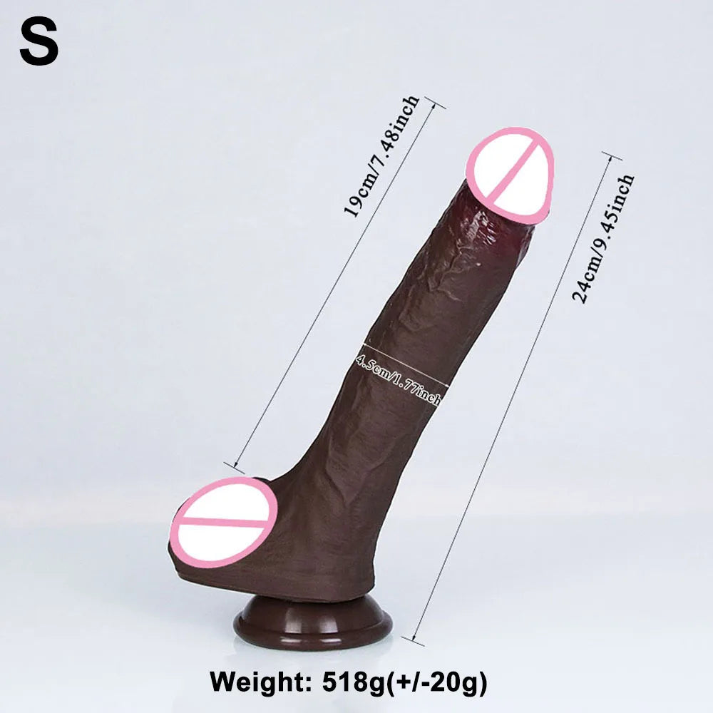 Realistic Soft Big Black Dildo Double Silicone