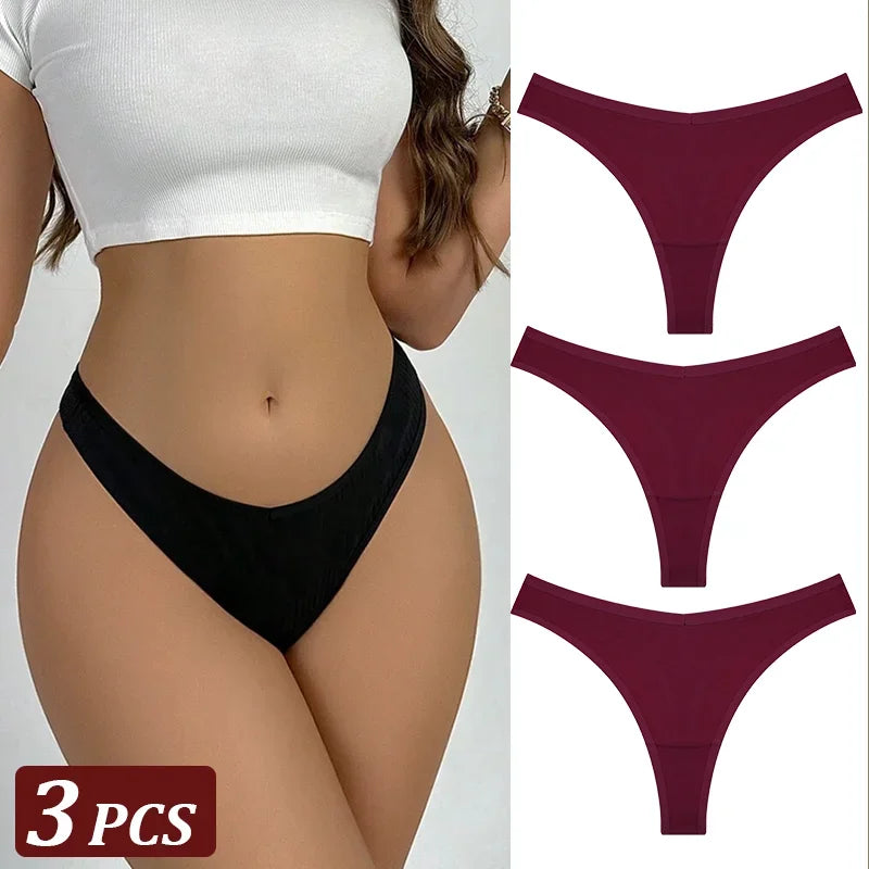 3Pcs/Set Seamless Thong Cotton