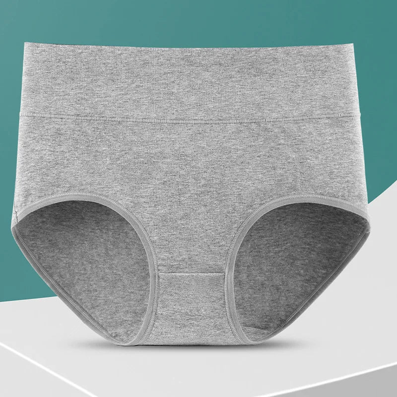 4pcs/pack High Waist Underwear Cotton Panties Women