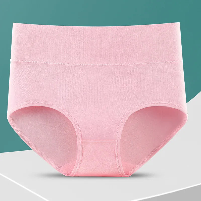 4pcs/pack High Waist Underwear Cotton Panties Women