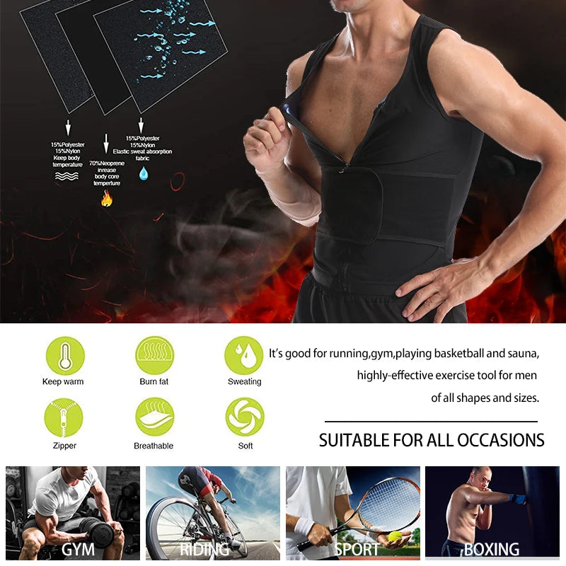 Vensslim Men Compression Shaper with Zipper Weight Loss