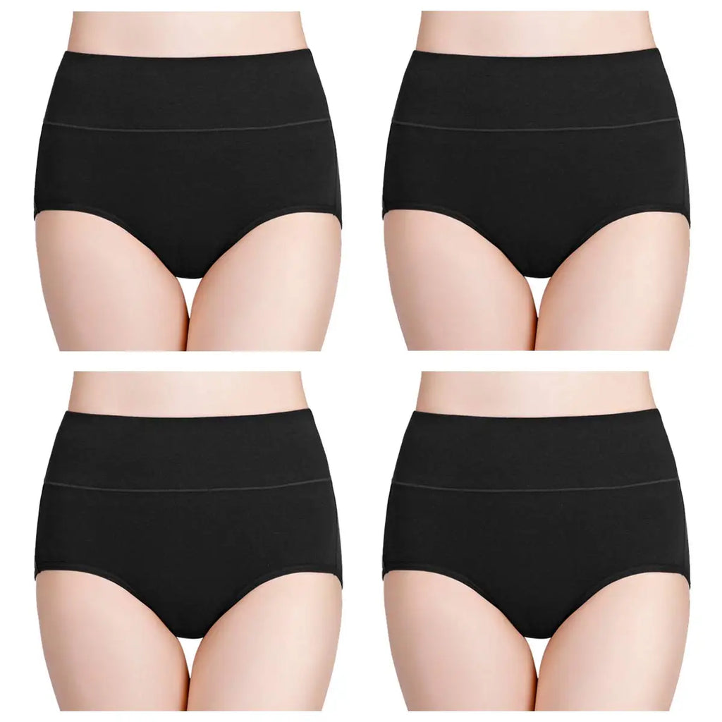 4pcs/pack High Waist Underwear Cotton Panties Women