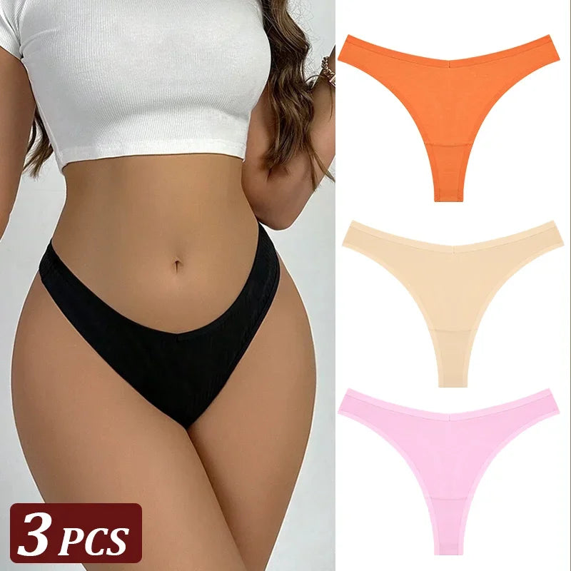 3Pcs/Set Seamless Thong Cotton