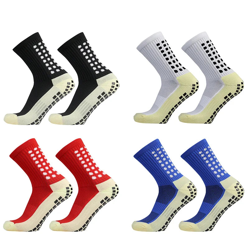 1/4 pairs Anti-slip Soccer Women Men Outdoor Sport Grip Football Yoga Socks