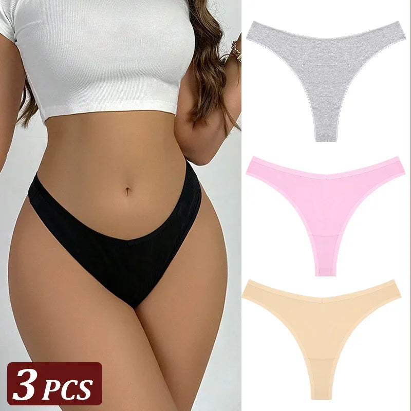 3Pcs/Set Seamless Thong Cotton