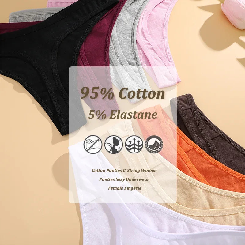 3Pcs/Set Seamless Thong Cotton