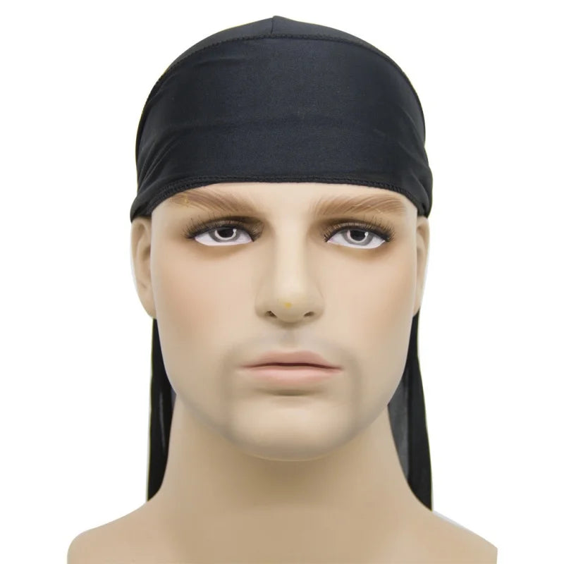 Unisex Long Silky Durag - Long Tail Head Scarf