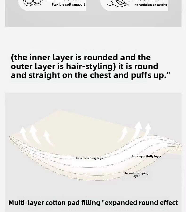 Sujetador push-up engrosado de 6 cm para pecho pequeño